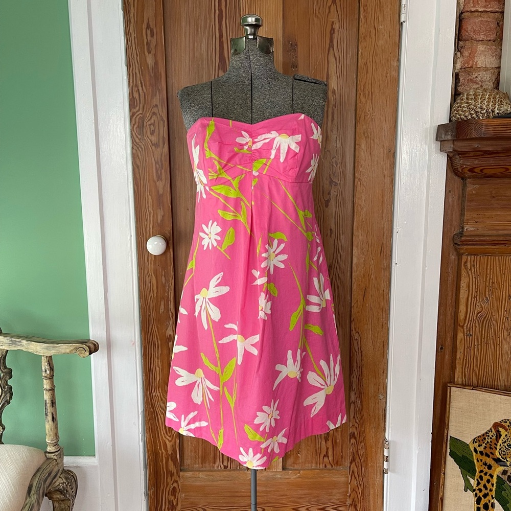 Lilly Pulitzer Pink Strapless Floral Sundress - Picture 2 of 8